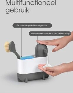 Noordling Gootsteen Organizer - Keuken Organizers - Aanrecht Organiser - Set 2-delig - Dark Grey -Thuisopslag 951x1200