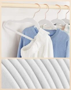 Kledinghangers Voor Kinderen - Set Van 30 - Fluwelen Hangers Met Roze Haken - Non-Slip Garderobe Voor Kinderen & Babykleding - Wit -Thuisopslag 960x1200 15