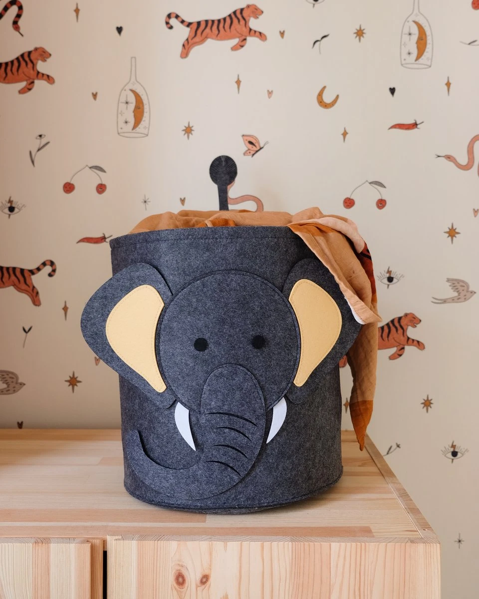 Speelgoedmand Kinderen – Opbergmand Kinderkamer – Speelgoed Opbergen – Speelgoedkist - Olifant 3 Speelgoedmand Kinderen – Opbergmand Kinderkamer – Speelgoed Opbergen – Speelgoedkist - Olifant