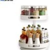 AlShiha® Organizer - Draaiplateau - 2 Laags Wit- Aanrecht Organizer- Badkamer Organizer - Aanrecht Organiser - Opbergrek - Make Up Organizer - Kruidenrek - Kast Organizer - Kruidenrek - Keukenkast - Keuken Organizers -Thuisopslag 964x1200