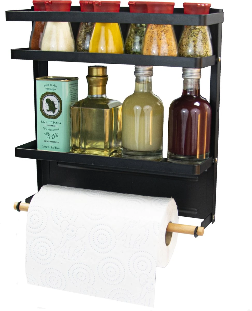 Chefs Cuisine Kruidenrek - Keukenrolhouder - Kruidenrek Ophangbaar - Keuken Organizers - Magnetisch Kruidenrek - Keukenrolhouder Hangend - Keukenrolhouder Zwart 7 Chefs Cuisine Kruidenrek - Keukenrolhouder - Kruidenrek Ophangbaar - Keuken Organizers - Magnetisch Kruidenrek - Keukenrolhouder Hangend - Keukenrolhouder Zwart - Afbeelding 5