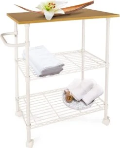 Casa Pura Keukentrolley Op Wieltkes - Serveerwagen - Toledo - 3 Lagen - 60 X 41 X 87 Cm