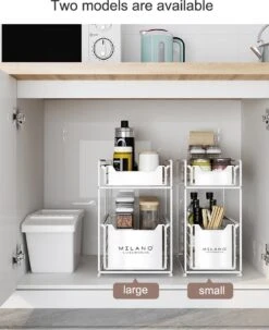 Milano Luxurious Organizer Lade Wit - Keuken Ladekast – Gootsteenkast Organizer – Opbergrek Voor Het Aanrecht – Tweelaags Ladesysteem – Opslag Voor Keukenkast Of Badkamerkast – Maat XL -Thuisopslag 977x1200 1