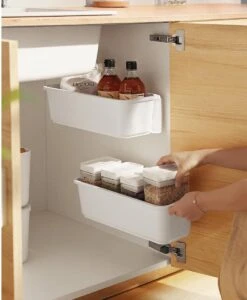 Melili Keukenkastorganizer - Schuiflade Keukenkast -Schuifkast - Ladekast - Keuken Organizer - Schuifkast Mand - Organizer Lade - Keukenhulpjes - 2 Stuk -wit -Thuisopslag 988x1200 3