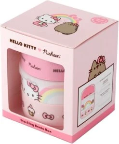 Hello Kitty & Pusheen De Kat - Gestapelde Ronde Bento Box Lunchtrommel 6 Hello Kitty & Pusheen De Kat - Gestapelde Ronde Bento Box Lunchtrommel -Thuisopslag 993x1200
