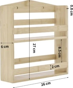 ACAZA Ophangbaar Kruidenrek Met 10 Glazen Kruidenpotjes, Spice Rack, Keuken Rek, Kruiden Organizer Voor Specerijen, Peper, Zout, 26 Cm Breed, Bamboe 9 ACAZA Ophangbaar Kruidenrek Met 10 Glazen Kruidenpotjes, Spice Rack, Keuken Rek, Kruiden Organizer Voor Specerijen, Peper, Zout, 26 Cm Breed, Bamboe -Thuisopslag 995x1200 1