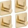 YONO Zelfklevende Haakjes – RVS Ophanghaakjes – Ultra Sterke Plakhaakjes – 4 Stuks – Goud -Thuisopslag 995x1200 4