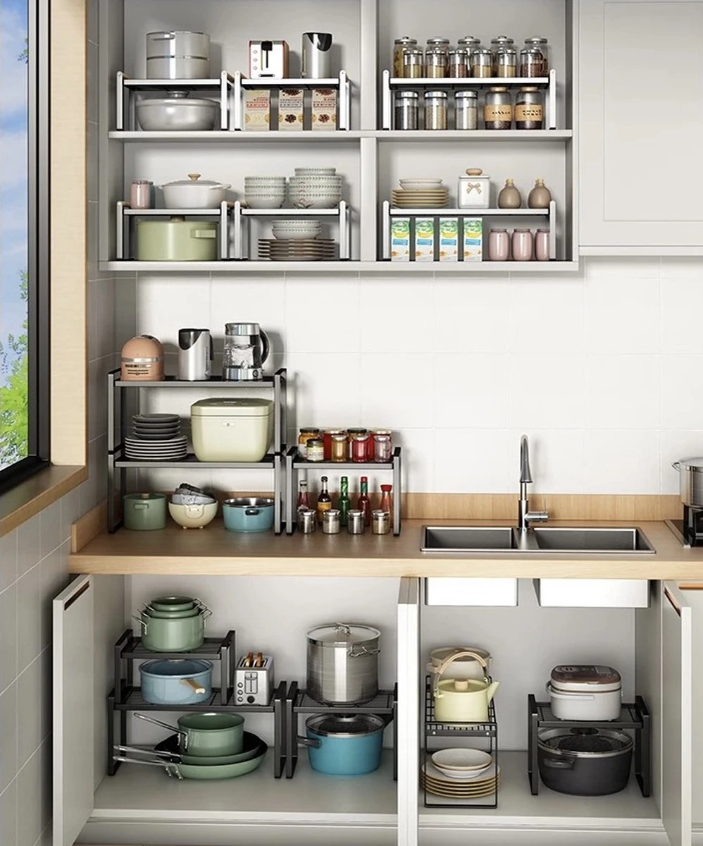 Keuken Organizers - Aanrecht Organiser - 23,8*40,3* 21 - Pannenrekken - Gootsteenkast Organizer - Bureau Organizer - Opbergrek - Kruidenrek - Kast Organizer - Badkamer Organizer 18 Keuken Organizers - Aanrecht Organiser - 23,8*40,3* 21 - Pannenrekken - Gootsteenkast Organizer - Bureau Organizer - Opbergrek - Kruidenrek - Kast Organizer - Badkamer Organizer - Afbeelding 16